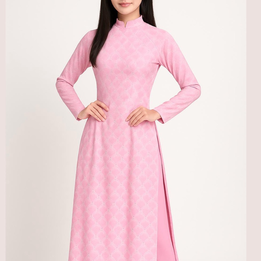 Light Pink Ao Dai Set Of 2 Pants and Top